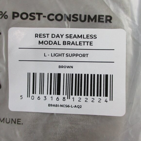 Gymshark Bralette Women Large Brown Rest Day Seamless Modal Light Support Sports - Picture 5 of 6